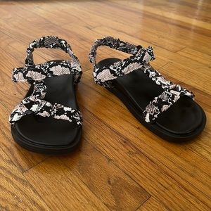 Snakeskin patterned sandals